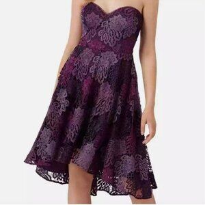 Ever New brand Melbourne Purple Lace Strapless Mini Dress Size 6